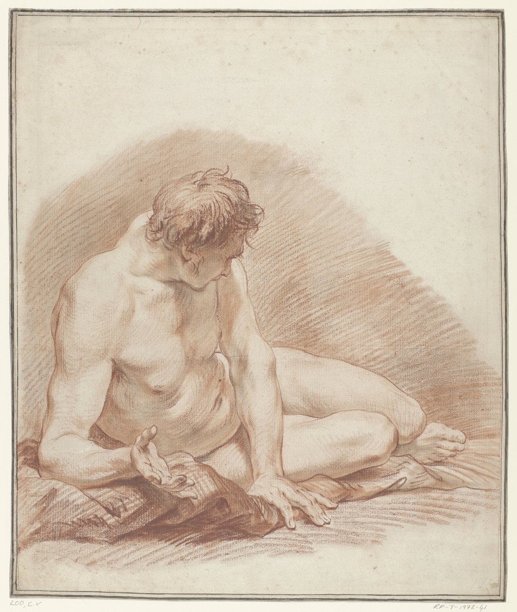 Studie av en liggande naken man av Carle van Loo
