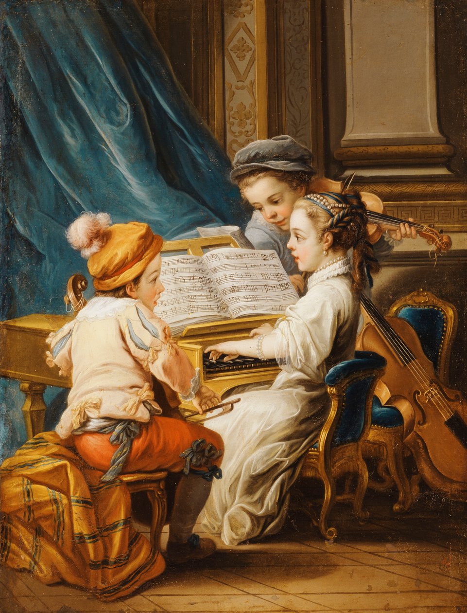 De fyra konsterna - musik, av Carle van Loo