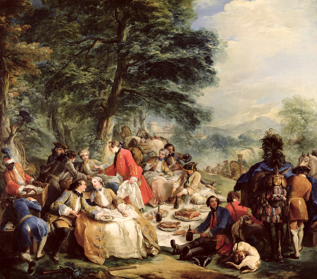 Jaktlunchen, 1737 av Carle van Loo