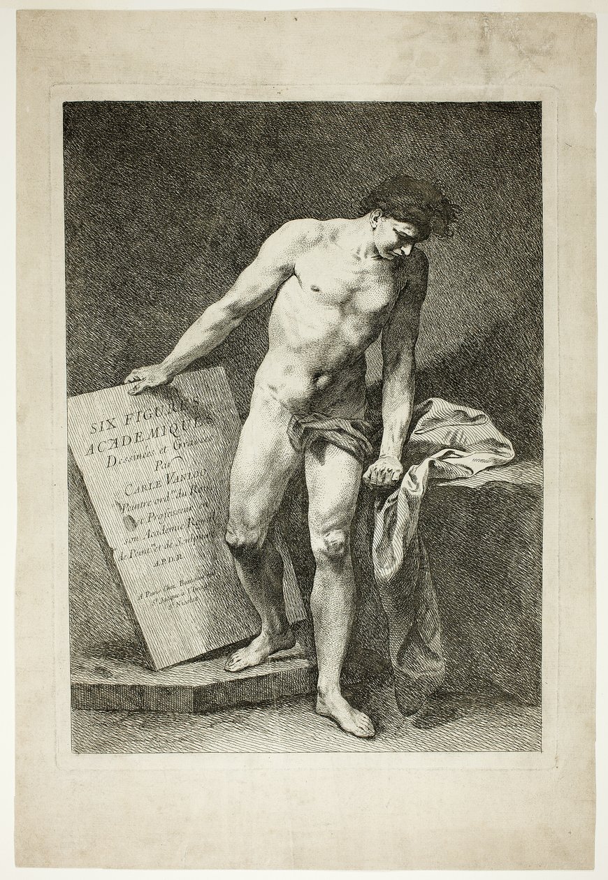 Titelsida, från Six Figures Académiques (Sex akademiska figurer) av Carle van Loo