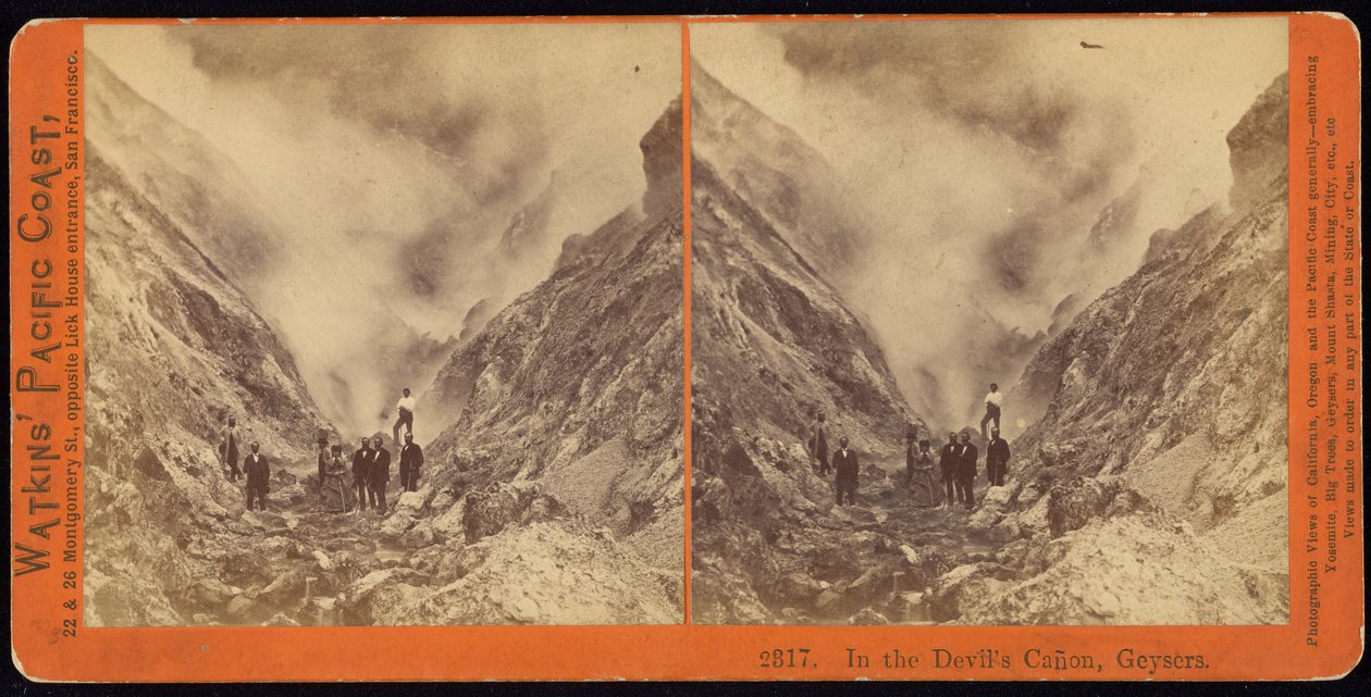 I Devils Canon, gejsrar. av Carleton E. Watkins