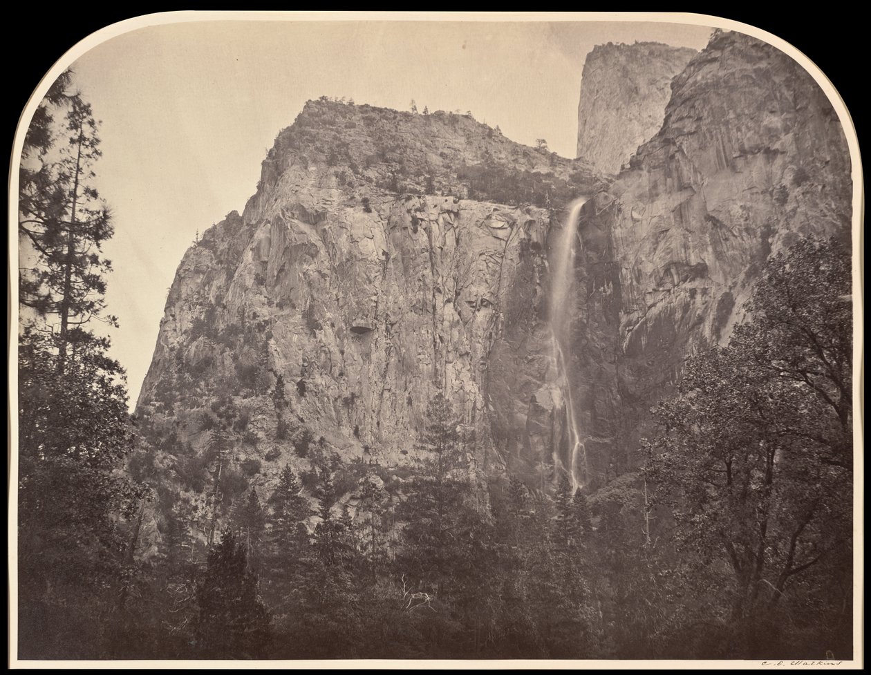 Pohono, Brudslöja, 900 fot, Yo Semit av Carleton E. Watkins
