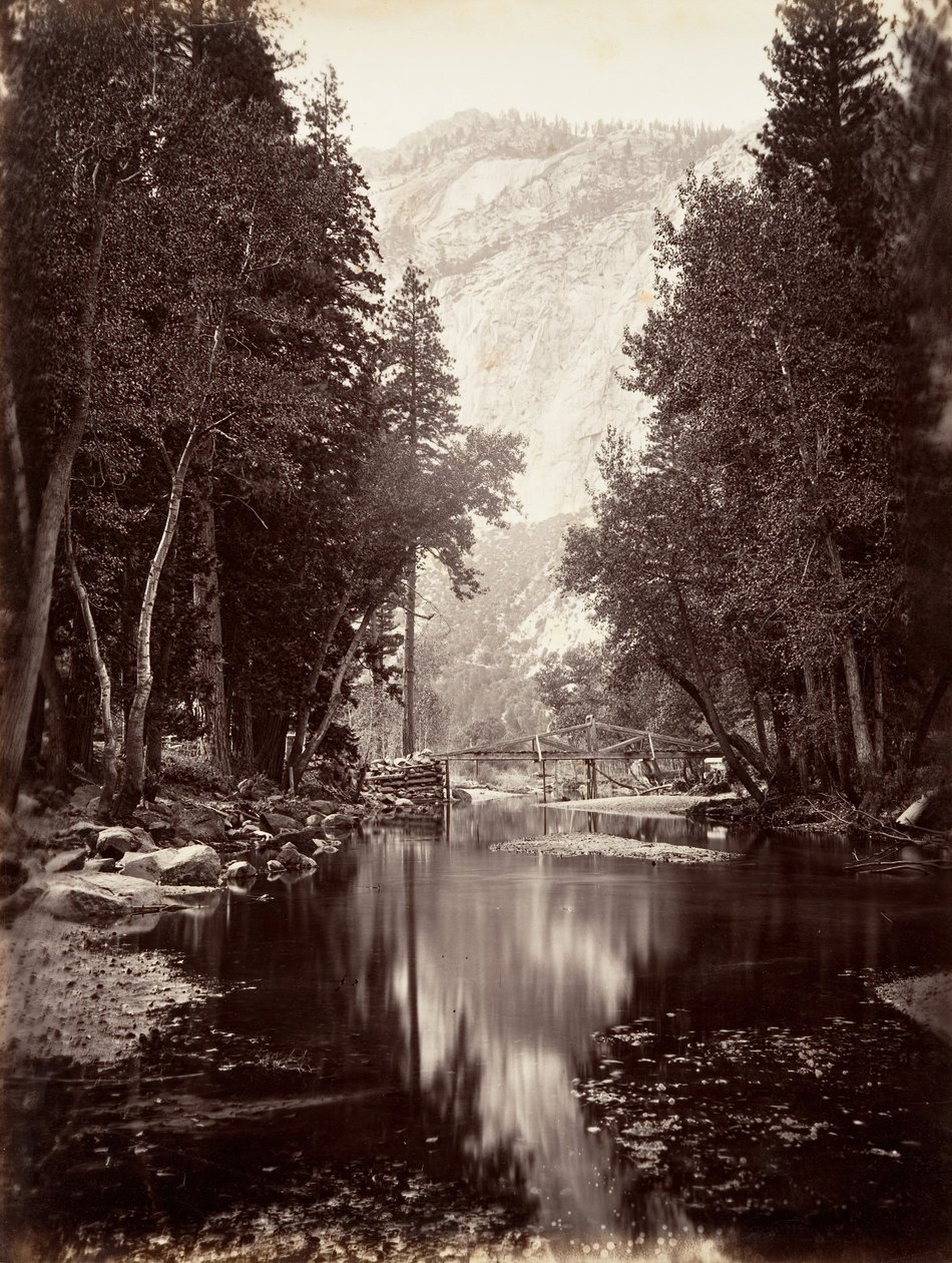 Eagle Point, 4 000 fot, Yosemite, ca. 1872, tryckt ca. 1876. av Carleton E. Watkins.
