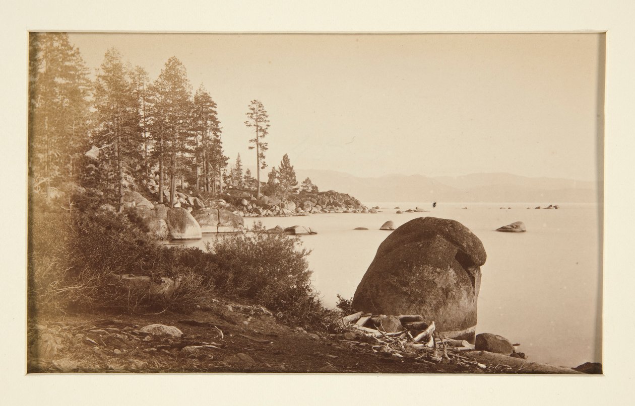 Fyra järnvägsscener och fyra utsikter över Lake Tahoe: Lake Tahoe från Artist Point av Carleton E. Watkins
