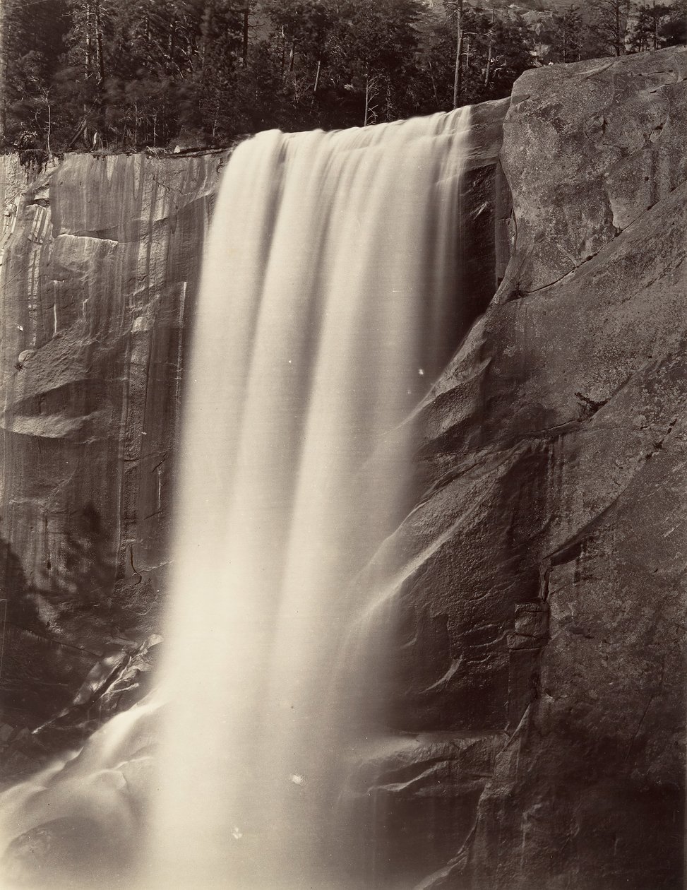 Vernal Falls, 350 fot, Yosemite, ca. 1872, tryckt ca. 1876. av Carleton E. Watkins.