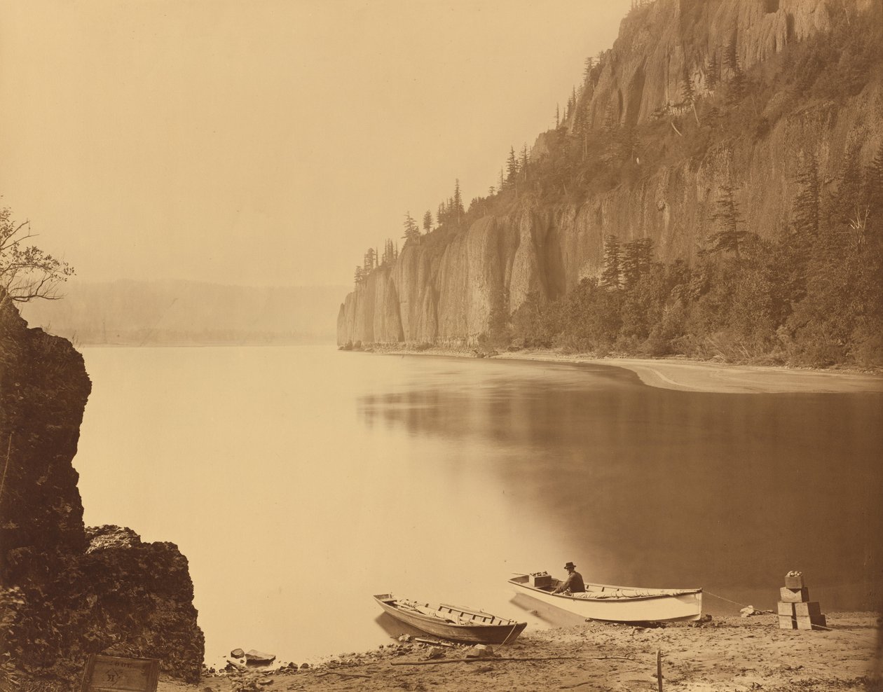 Kap Horn, Columbiafloden, 1867. av Carleton Emmons Watkins