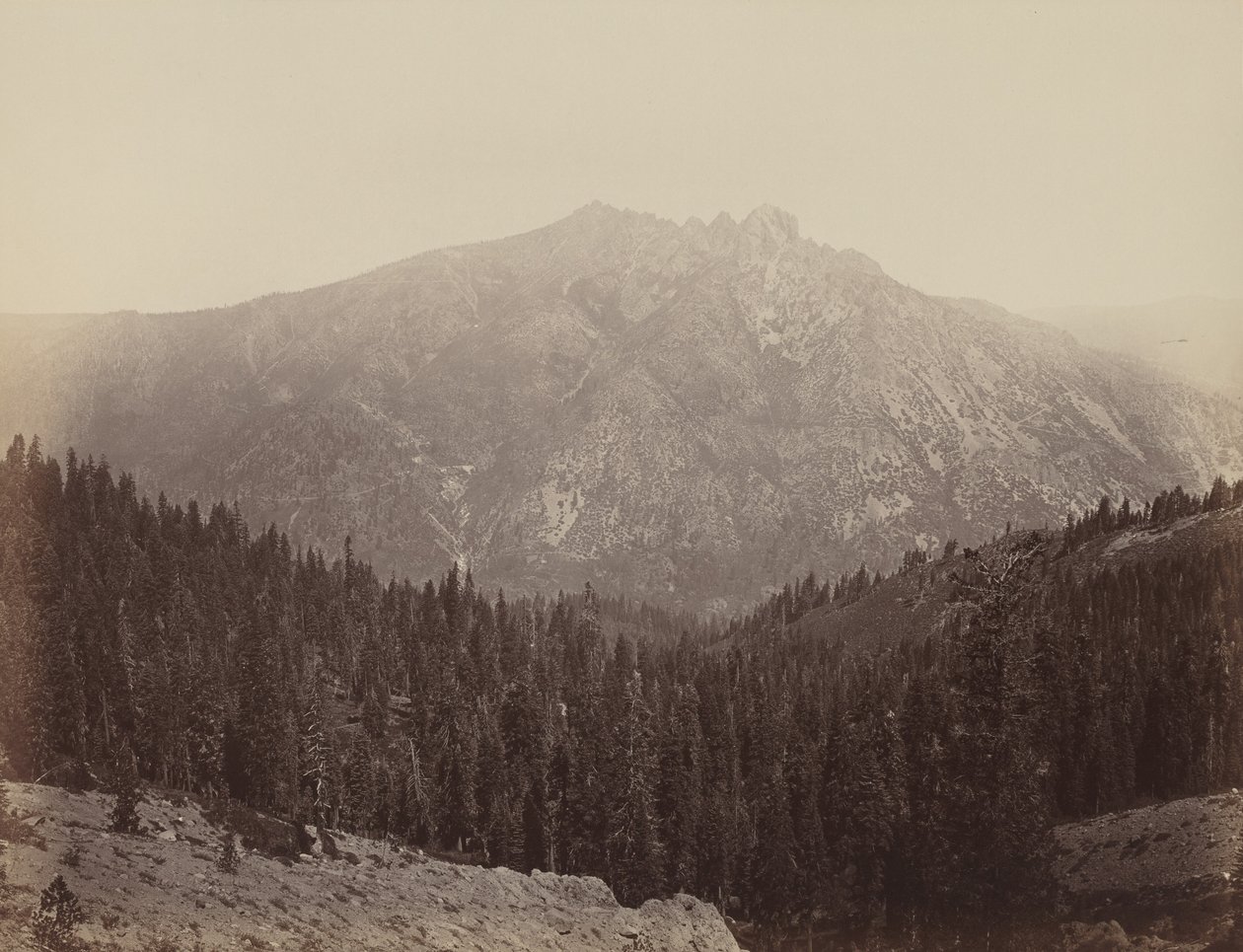 Downeville Butte,1860-talet (foto) av Carleton Emmons Watkins