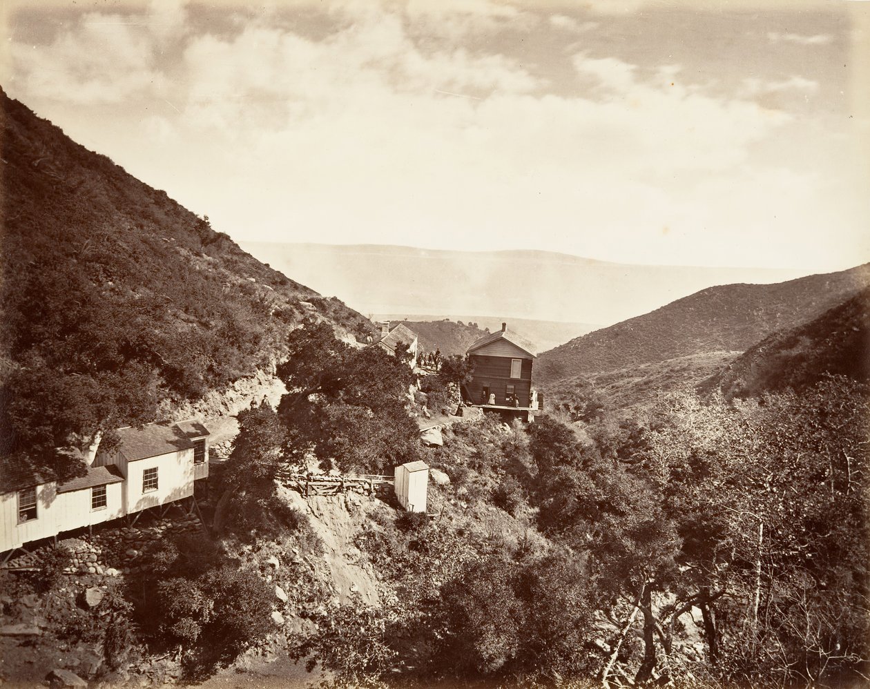 Hot Sulphur Springs, Santa Barbara, 1876, tryckt ca. 1876. av Carleton Emmons Watkins