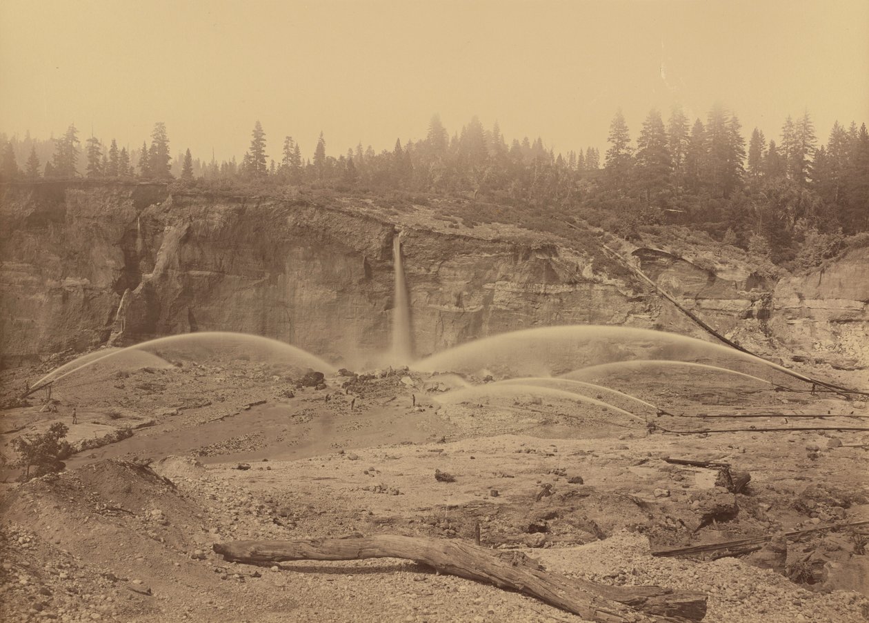 Malakoff Diggins, North Bloomfield, Nevada County,1871 (foto) av Carleton Emmons Watkins
