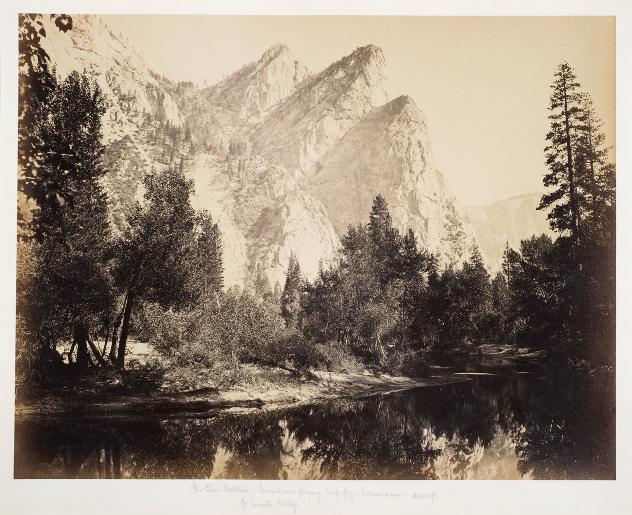 Tre bröder, ca 1870-talet (albumintryck) av Carleton Emmons Watkins