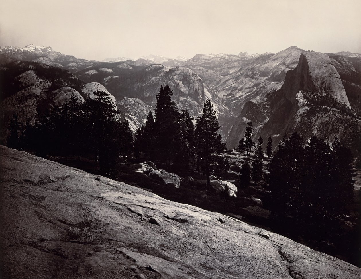 Utsikt från Sentinel Dome, Yosemite, 1865-66. av Carleton Emmons Watkins