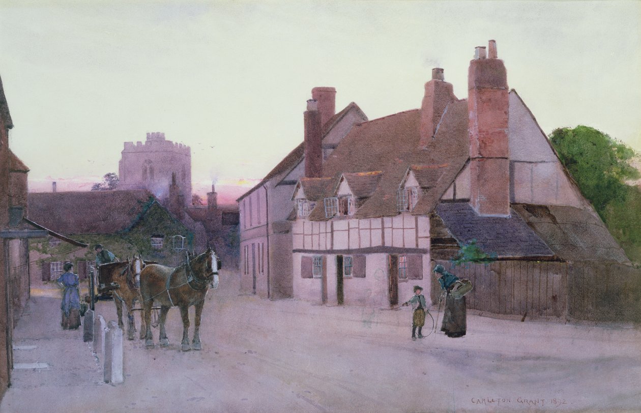 Twilight, Cookham, 1892 (wc på papper) av Carleton Grant