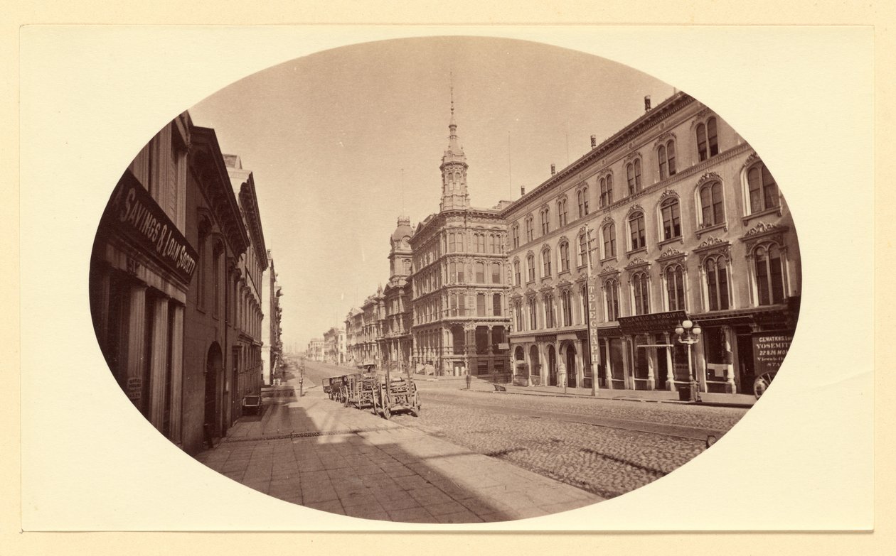 [Cal. St. från Montg. St., S.F./ 3679] av Carleton Watkins