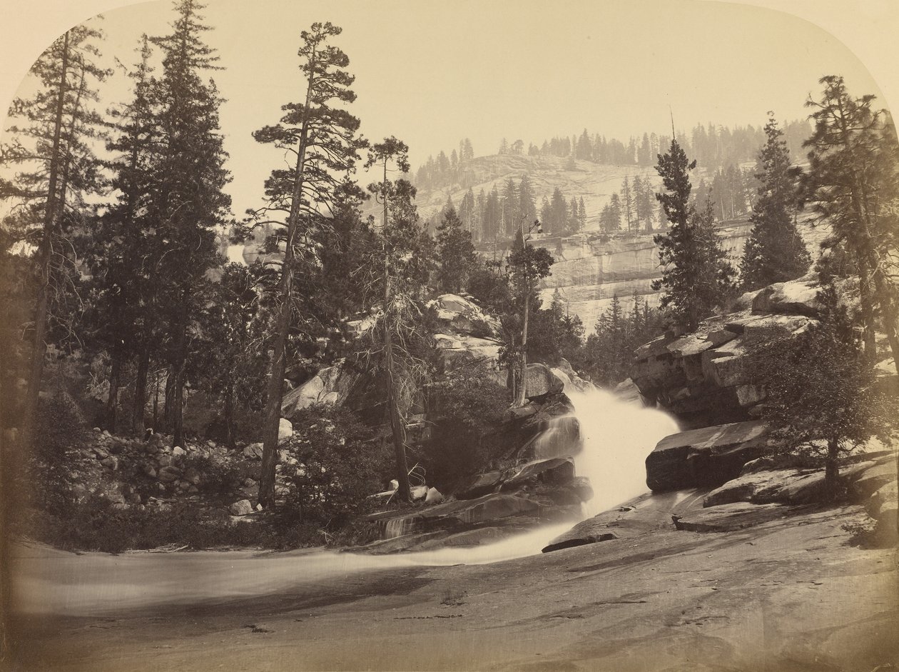 Vattenfall - Nevada Fall - 700 fot, Yosemite av Carleton Watkins