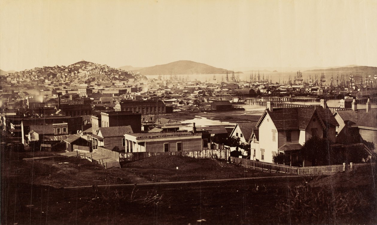 [Stadsfront från Rincon Hill år 1860] av Carleton Watkins