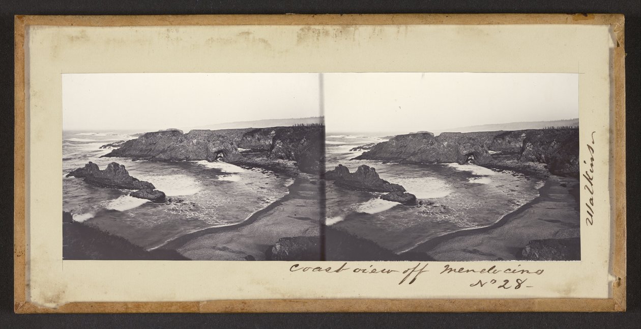 Utsikt över kusten vid Mendocino av Carleton Watkins
