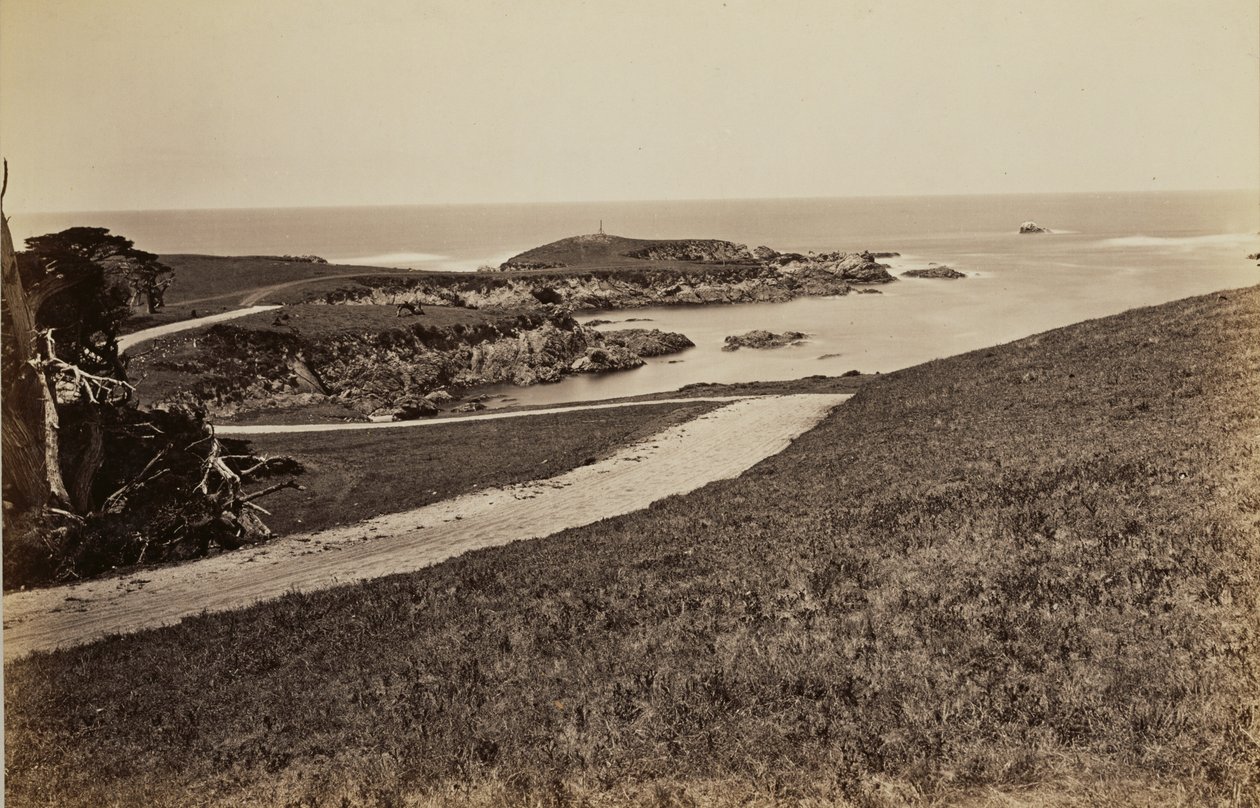 [Utsikt över kusten nära Monterey] av Carleton Watkins