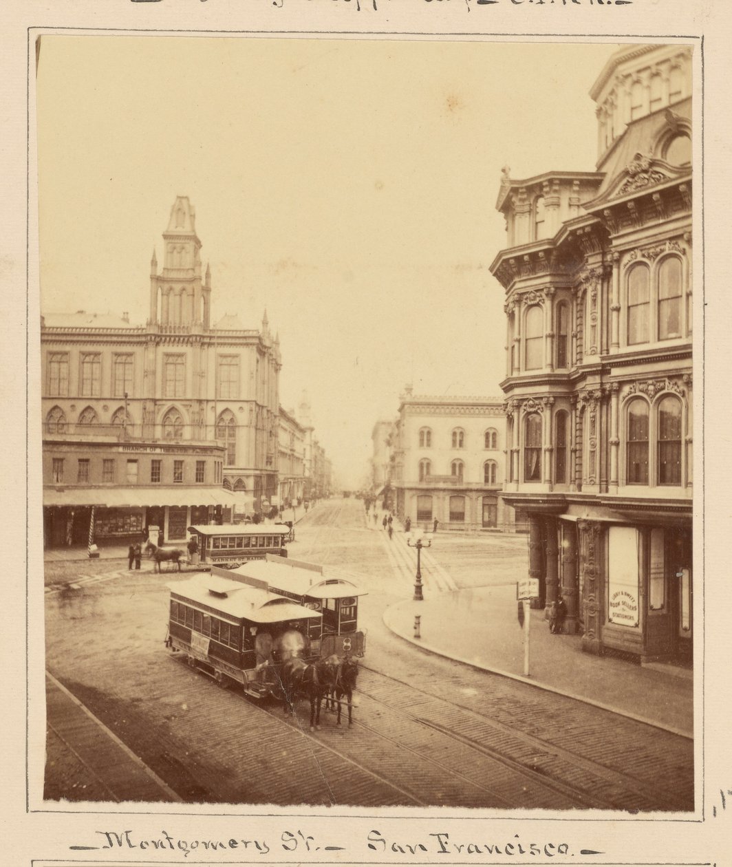 Montgomery Street från Market Street, San Francisco av Carleton Watkins