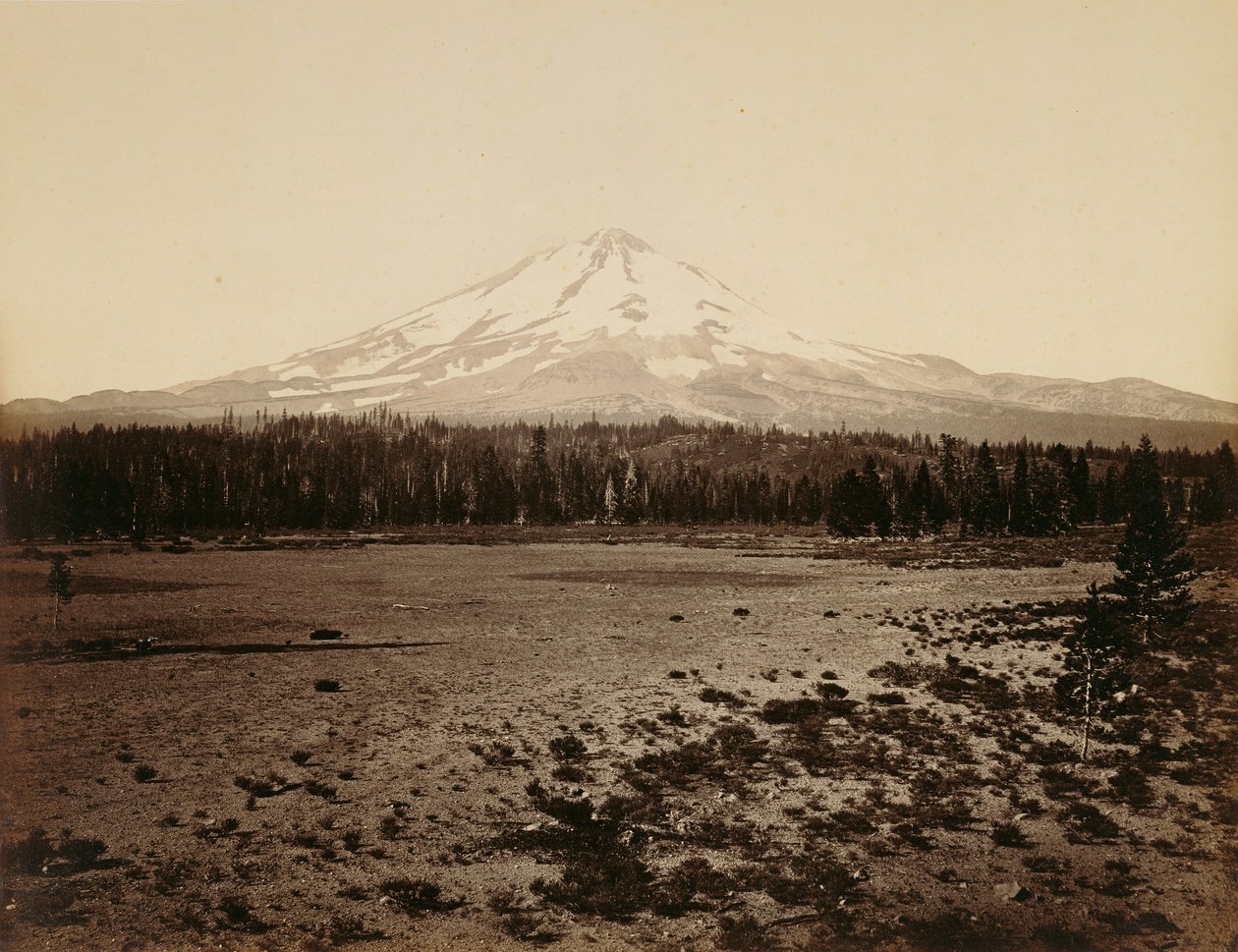 Mount Shasta från norr, Kalifornien av Carleton Watkins