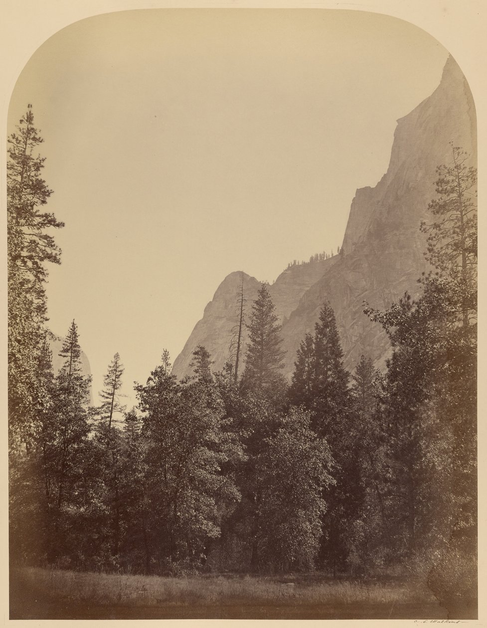 Konturvy av Half Dome - 4967 fot, Yo Semite av Carleton Watkins