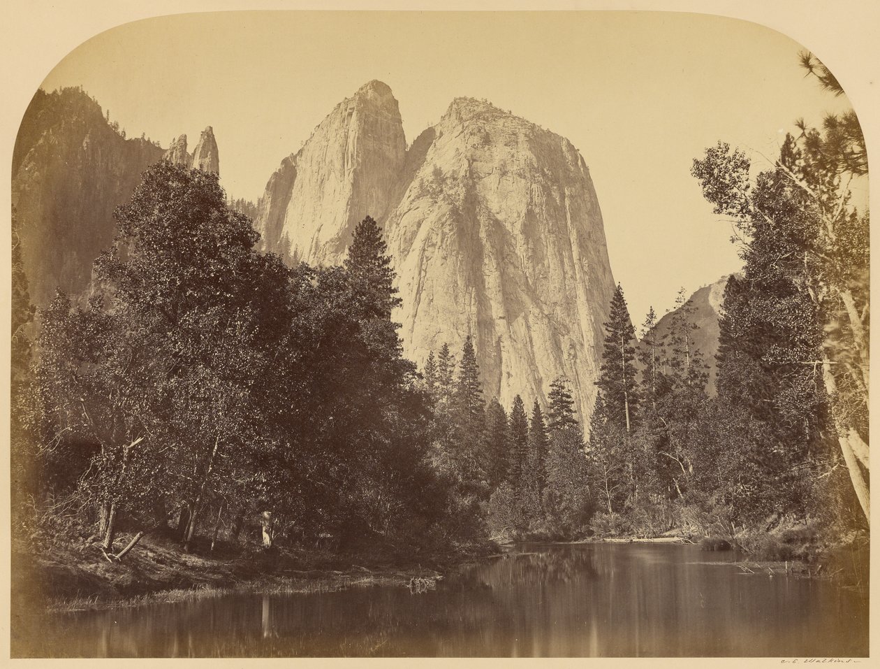 Utsikt över floden - Cathedral Rocks av Carleton Watkins