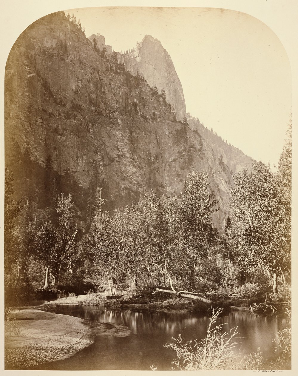 Sentinel (View down the Valley) 3270 ft. Yo Semite. av Carleton Watkins