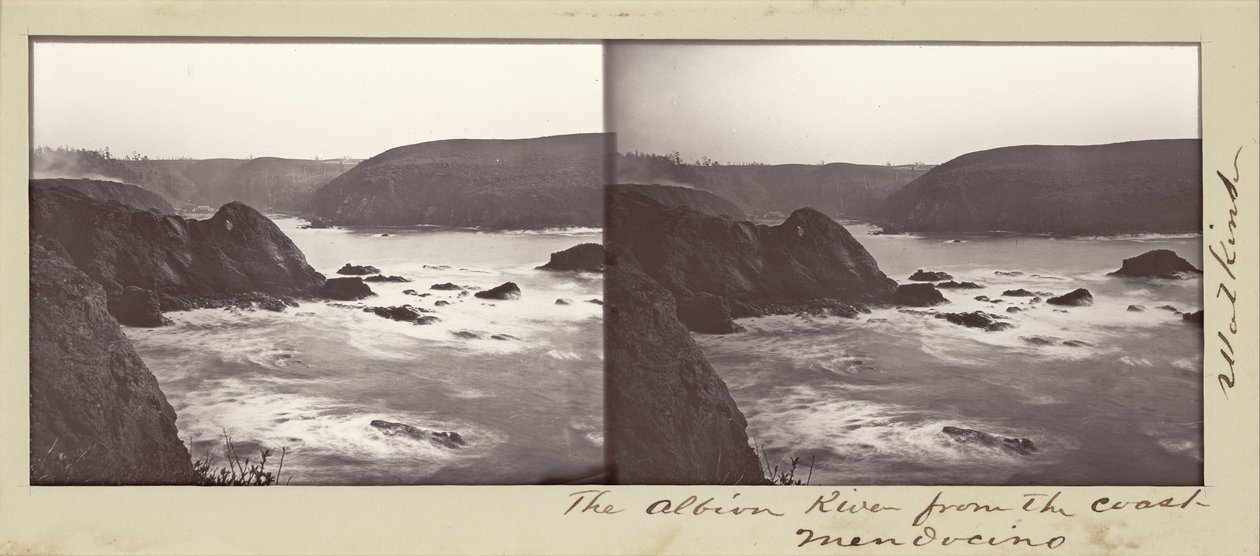 Albionfloden från kusten, Mendocino av Carleton Watkins