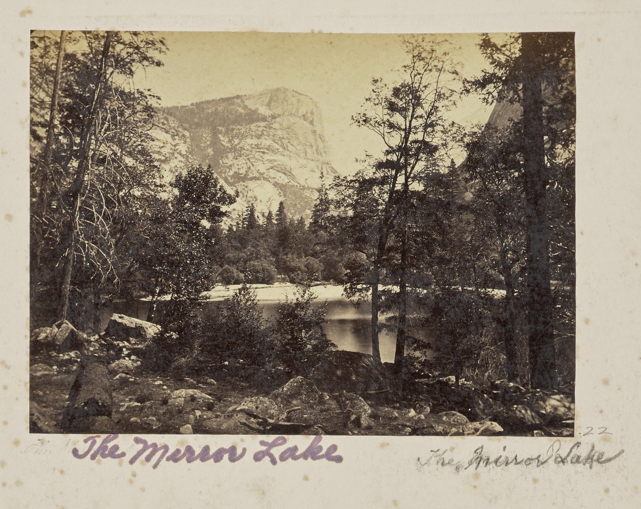 The Lake, Yosemite Valley, Mariposa County, CAL. (nr 1028) av Carleton Watkins