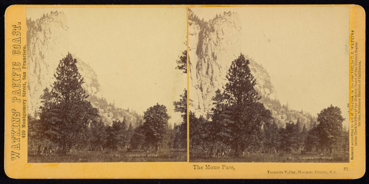 The Mono Pass, Yosemite Valley, Mariposa County, Ca av Carleton Watkins