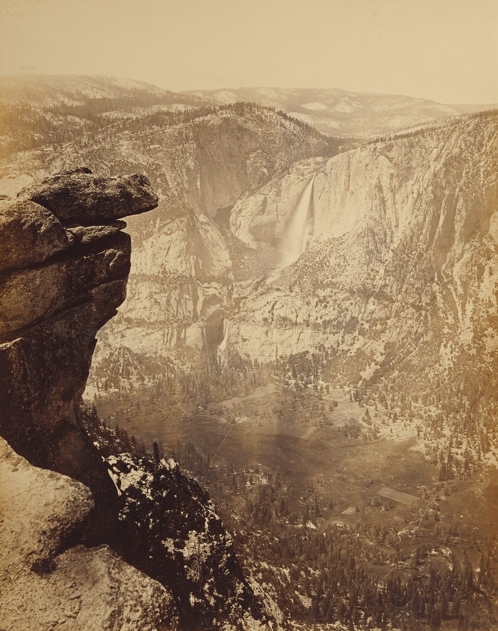 Yosemitefallen från Glacier Point av Carleton Watkins