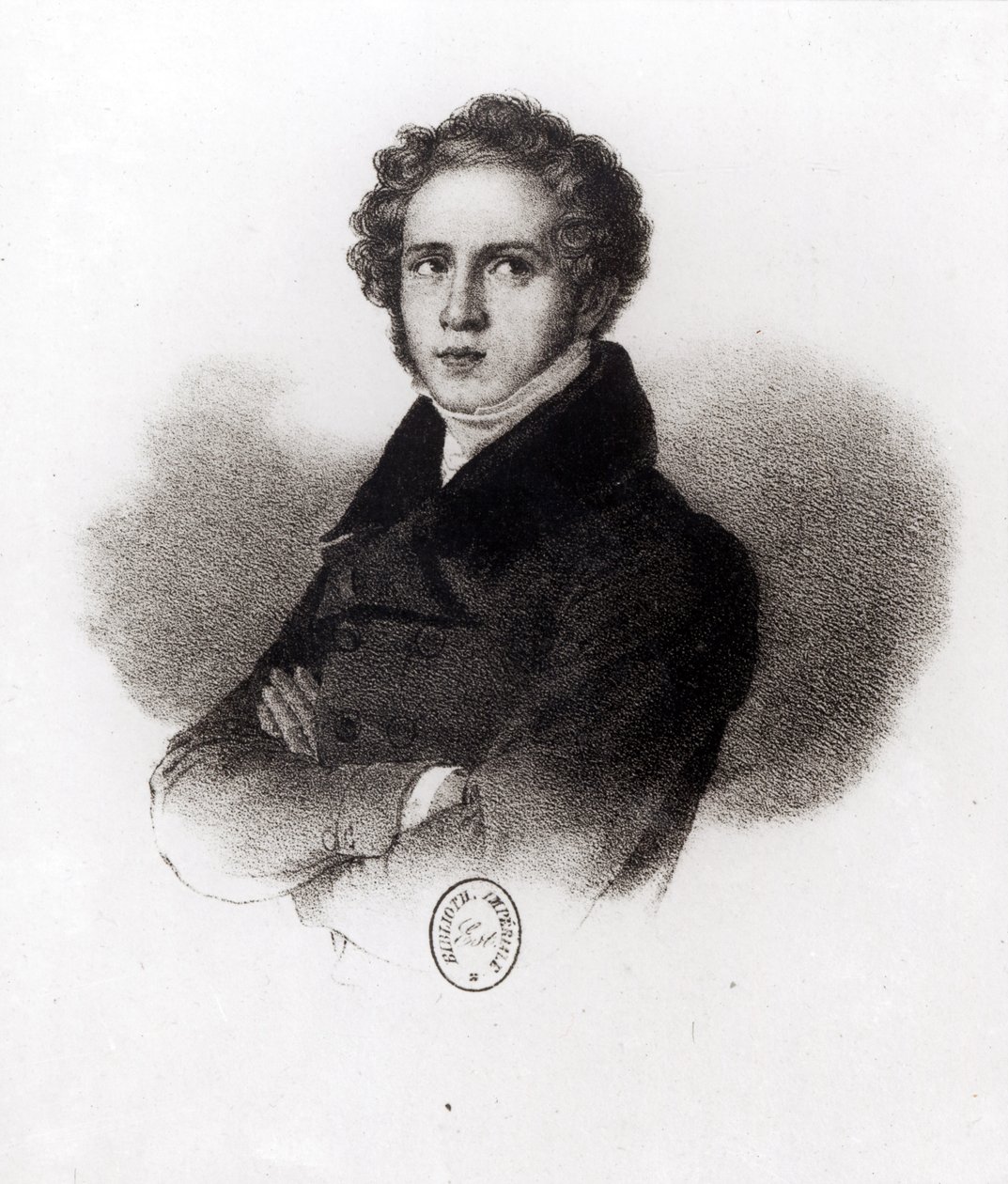 Porträtt av Vincenzo Bellini (1801-35), graverad av Alessandro Focosi (1839-69) av Carlo Arienti