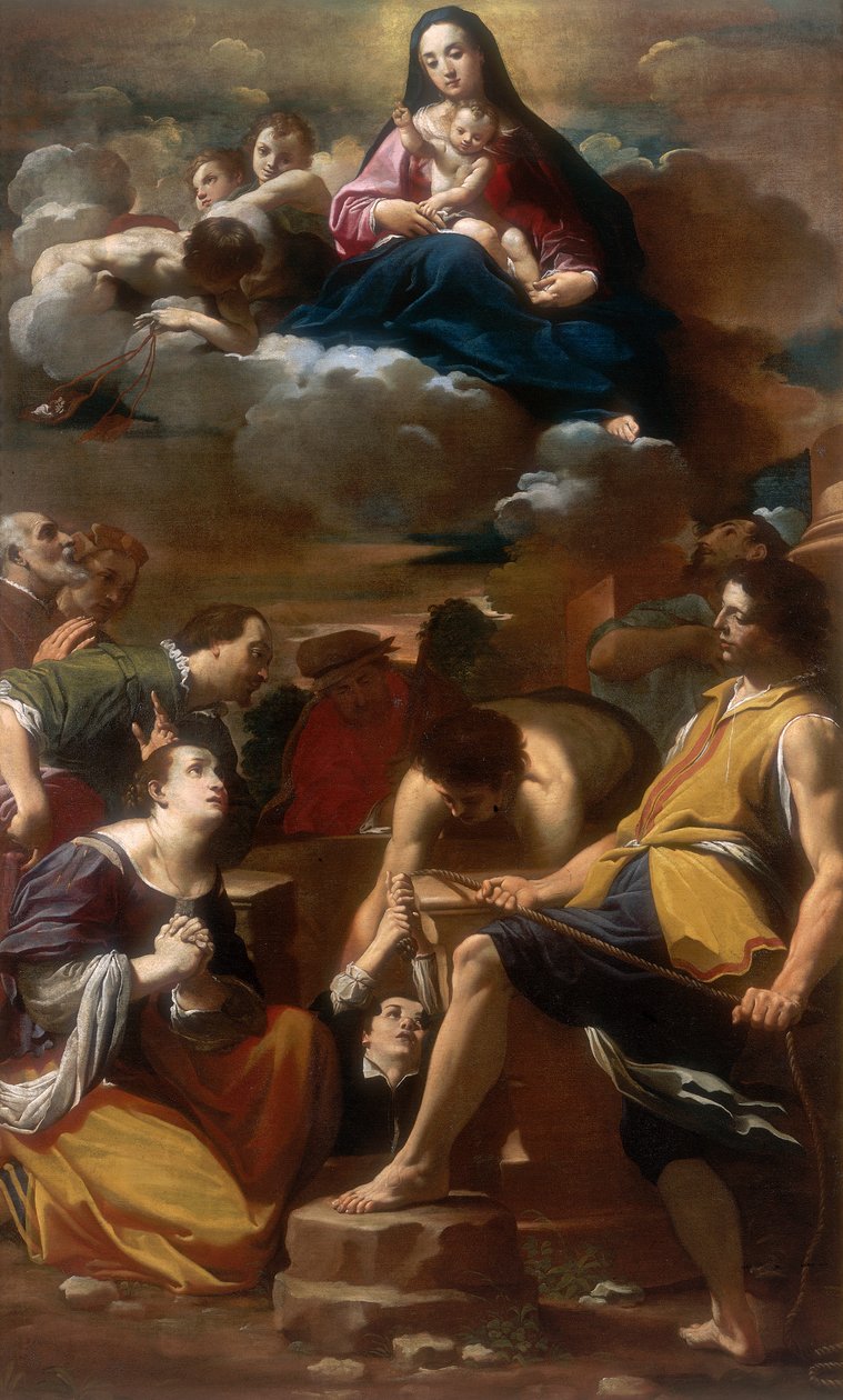 Miracle of Our Lady of Mount Carmel, værk af Carlo Bononi, konserveret på Galleria Estense i Modenaswed av Carlo Bononi