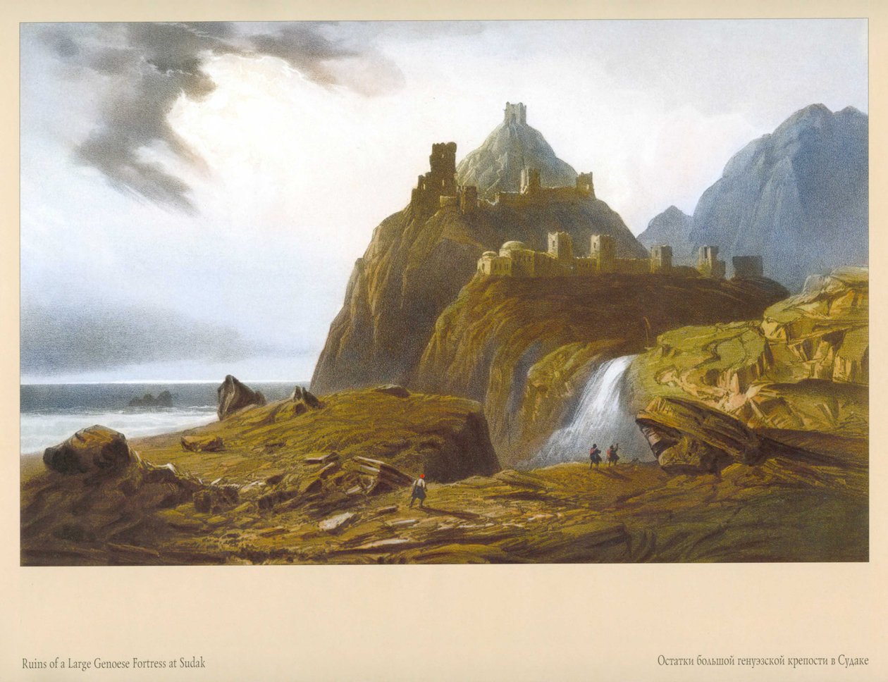 Carlo Bossoli. Zander. Rester av den genoese fästningen av Carlo Bossoli
