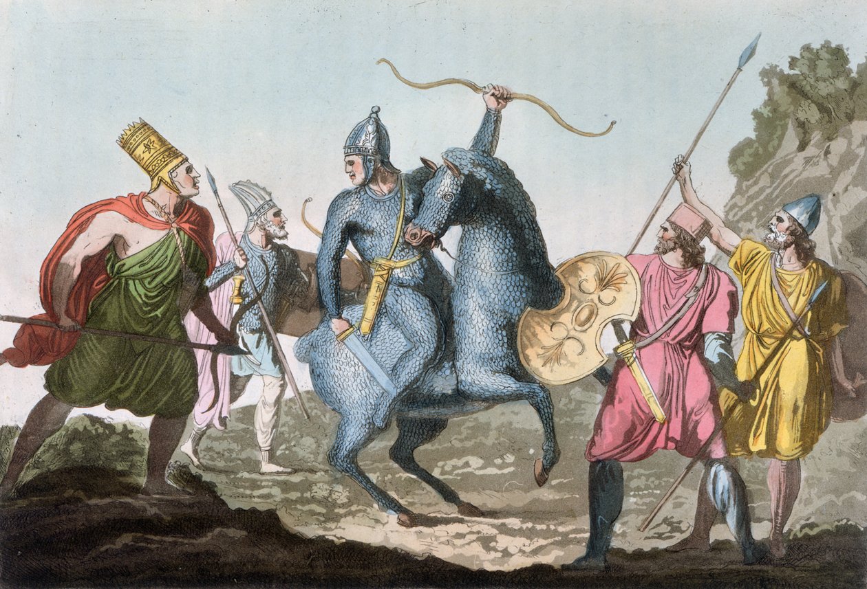 Militärdräkter från Arsacide-dynastin, 1821 av Carlo Botticelli
