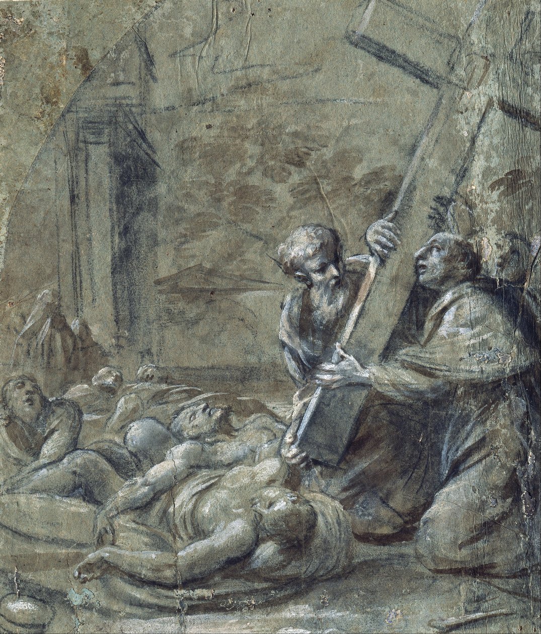 Saint Carlo Borromeo bland pestsliderna av Carlo Cesi