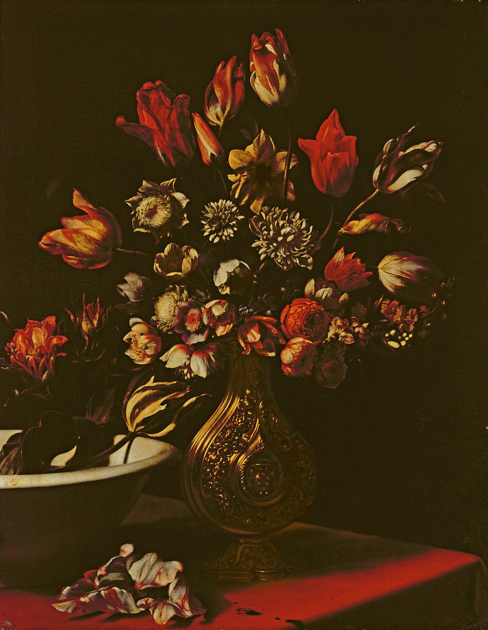 Vas med blommor med tvättställ av Carlo Dolci