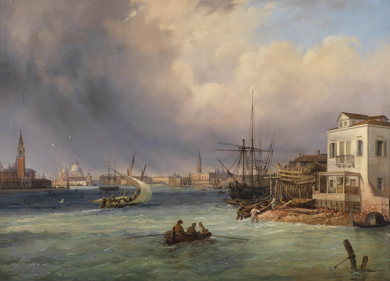 Blick auf Venedig bei Gewitterstimmung av Carlo Grubacs