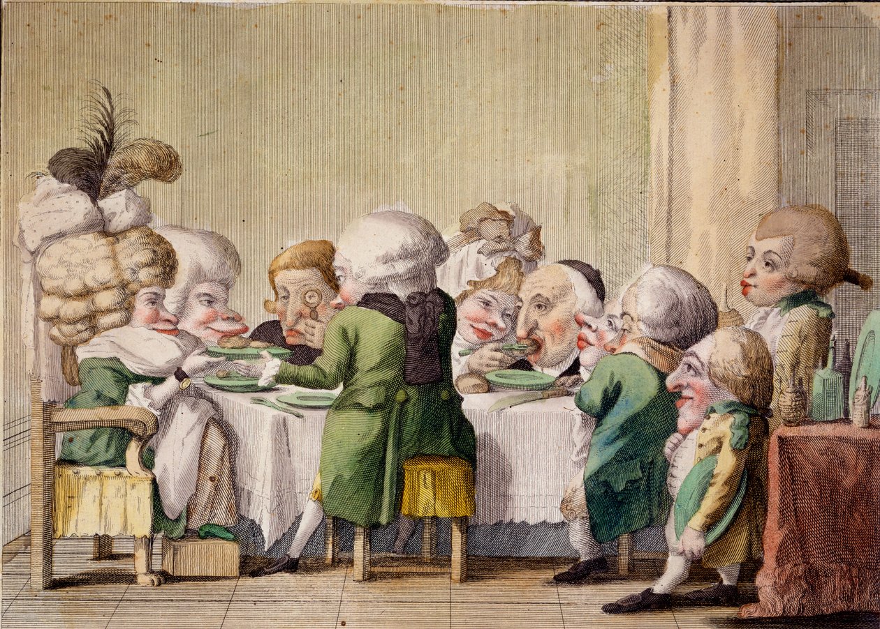 The Meal, c.1790 (handfärgad gravyr) av Carlo Lasinio