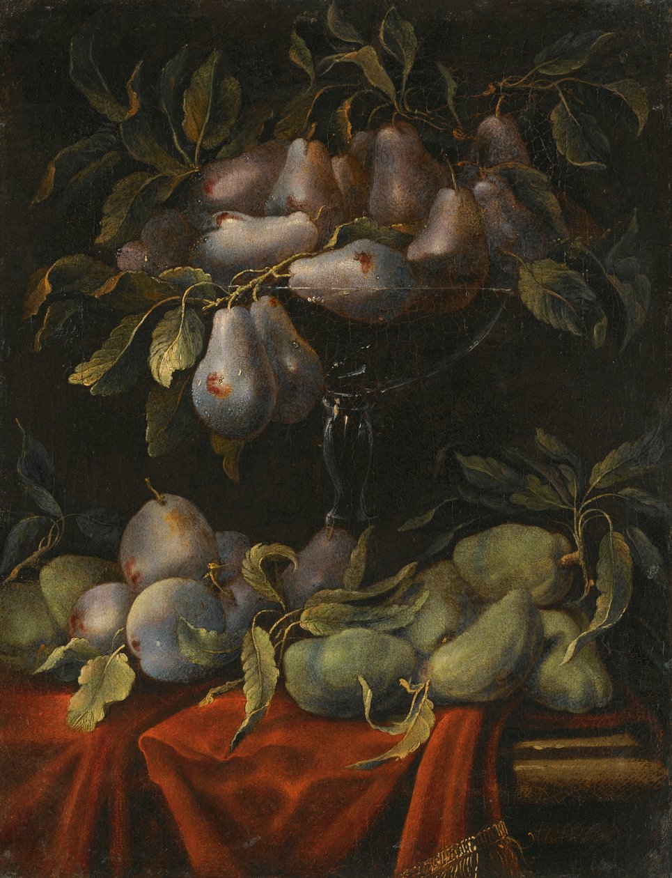 Stilleben med frukt och glas Tazzas av Carlo Manieri