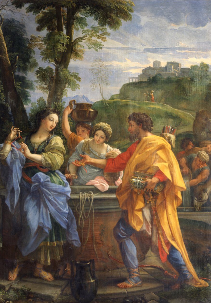 Abrahams och Rakels tjänare av Carlo Maratta or Maratti