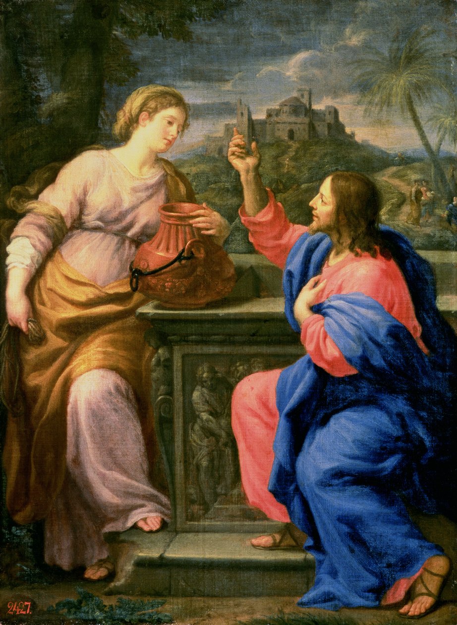 Kristus och kvinnan från Samaria av Carlo Maratta or Maratti