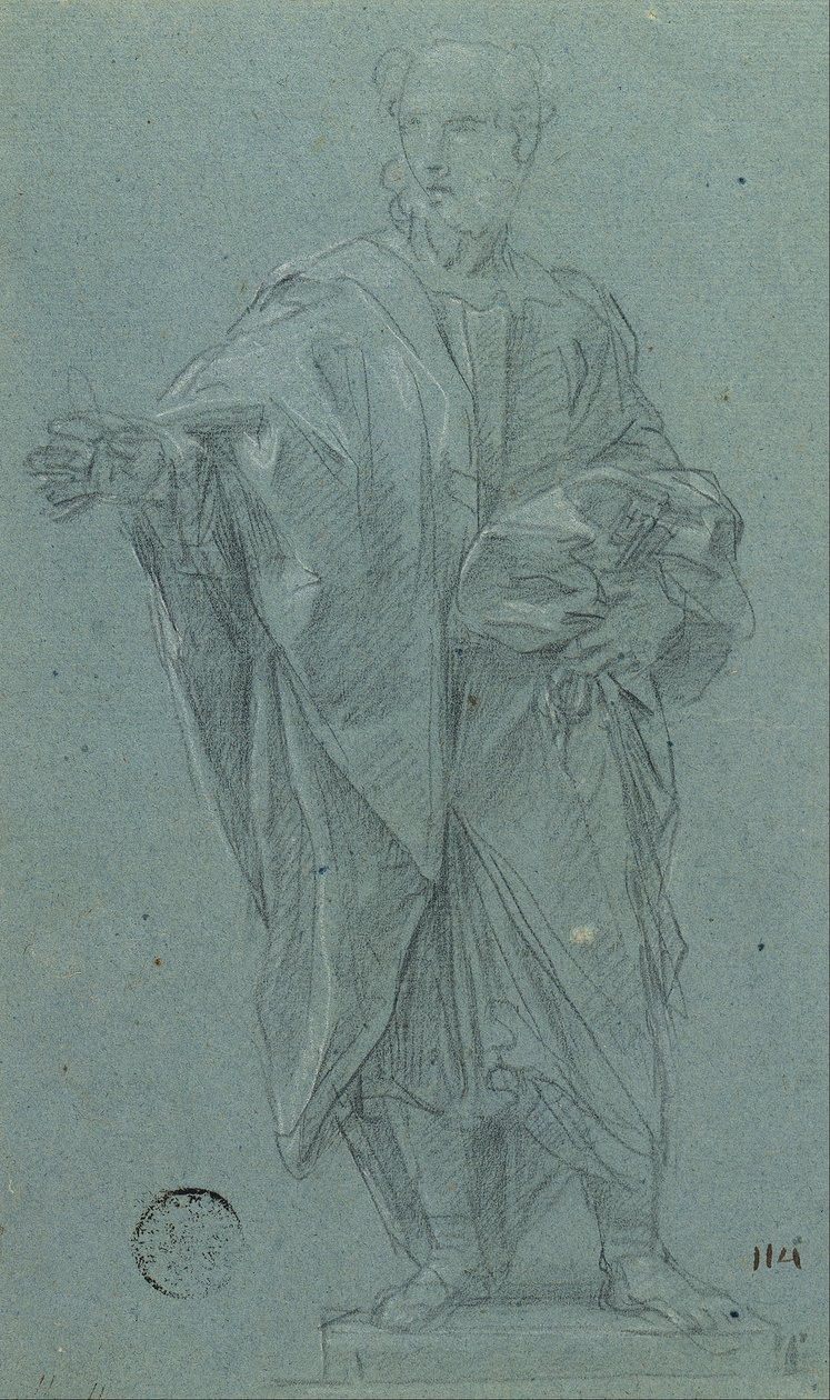 Studera till en staty av aposteln Petrus av Carlo Maratta or Maratti