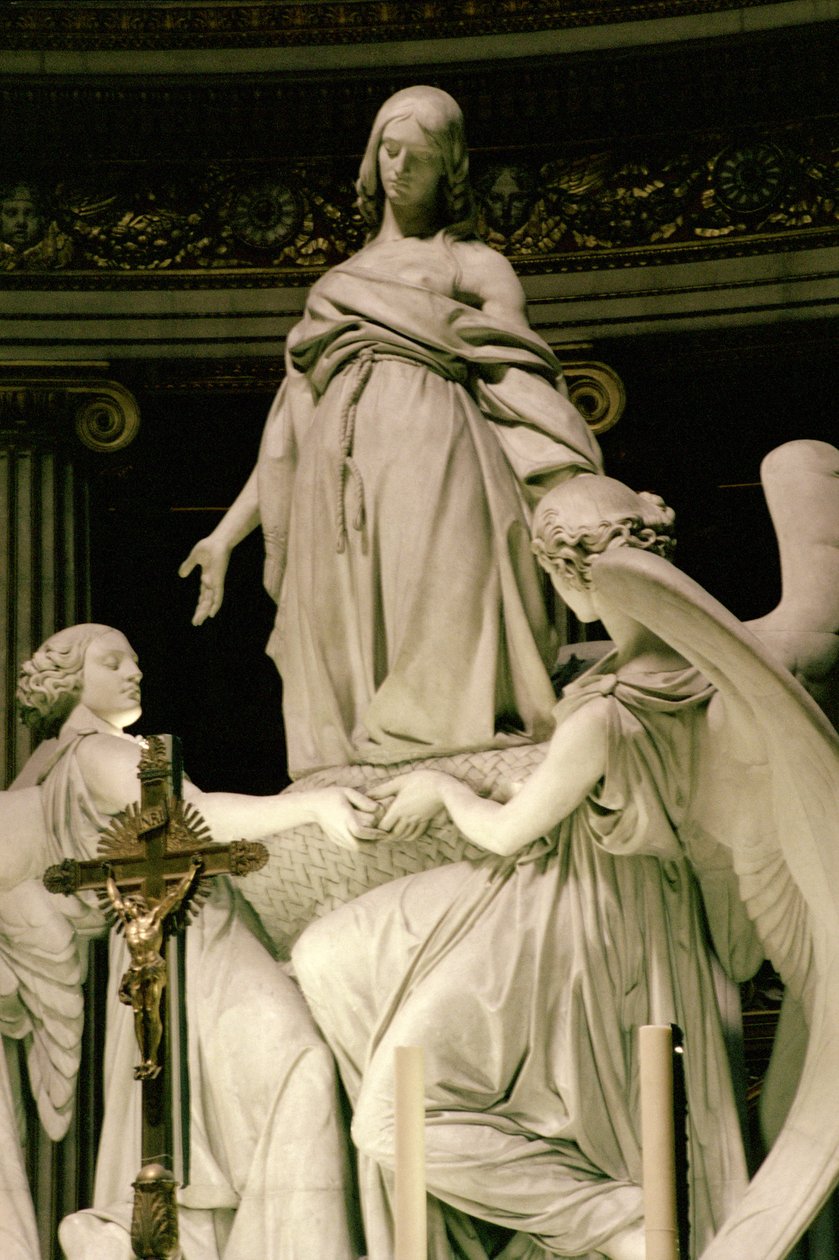 Maria Magdalenas himmelsfärd, från högaltaret, ca 1835-41 marmordetalj av 248131 av Carlo Marochetti