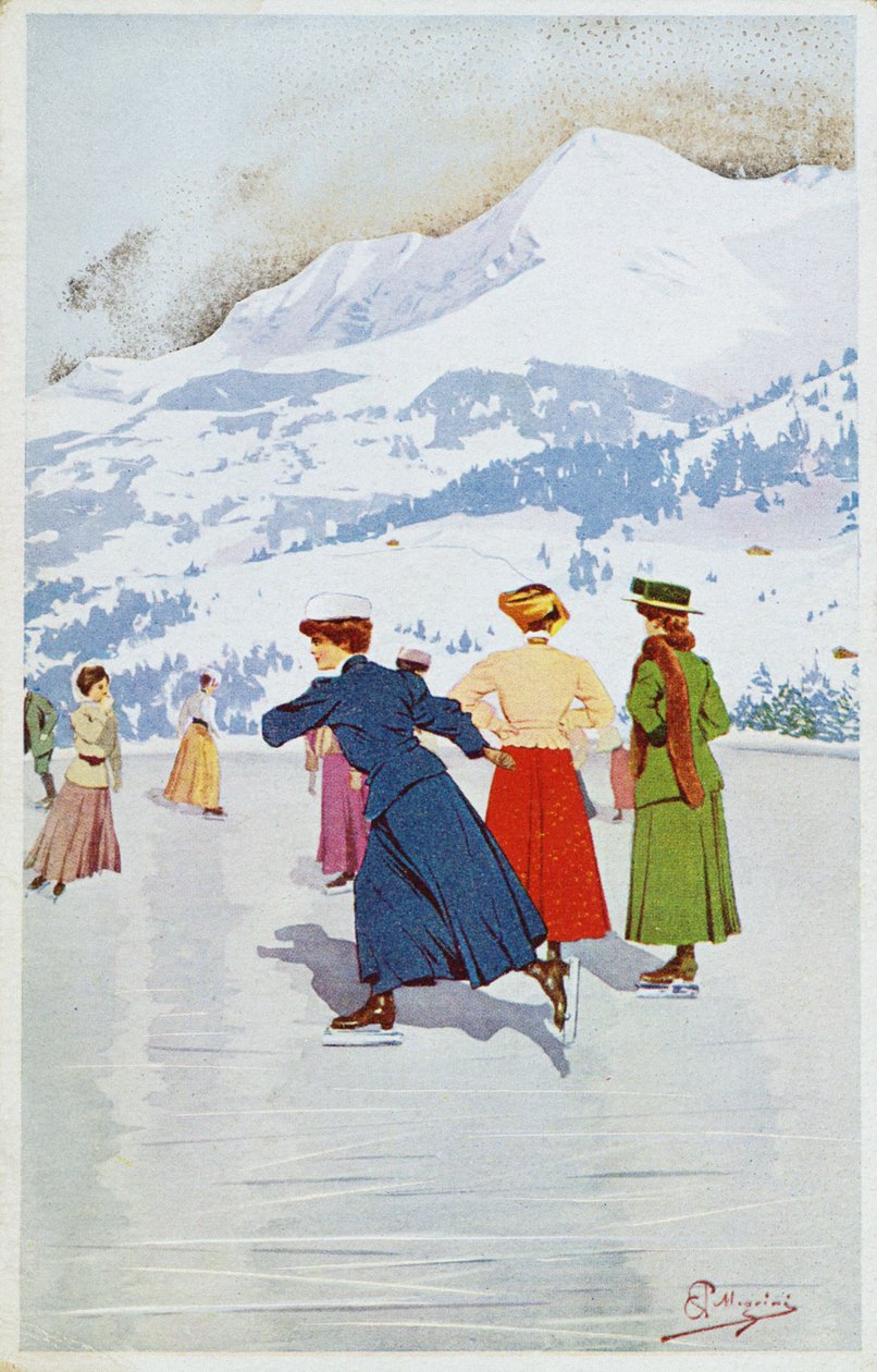 Skridskobana i Montana av Carlo Pellegrini