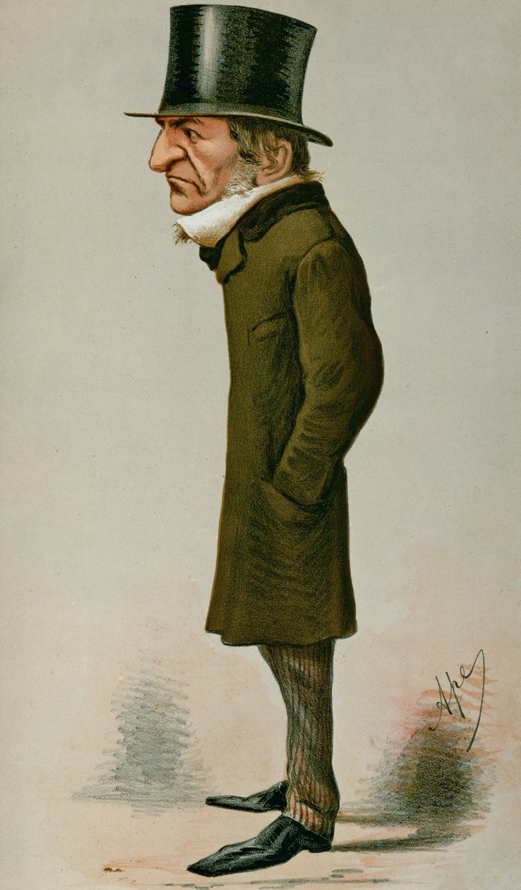 William Ewart Gladstone (1809-98) tecknad från Vanity Fair, 6 februari 1869 av Carlo Pellegrini