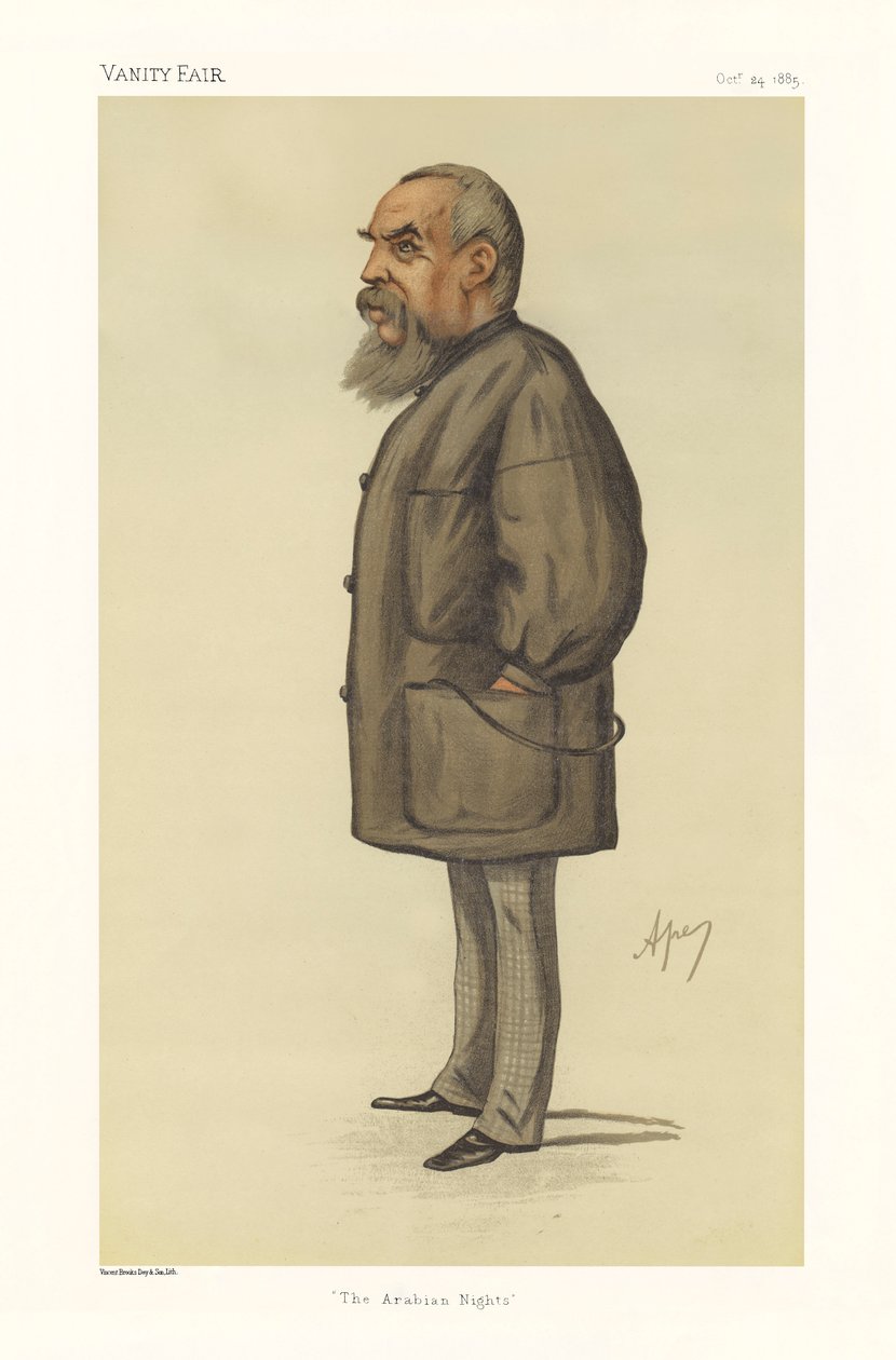 Kapten Richard Francis Burton - porträtt stående av Carlo (1839 89) Pellegrini