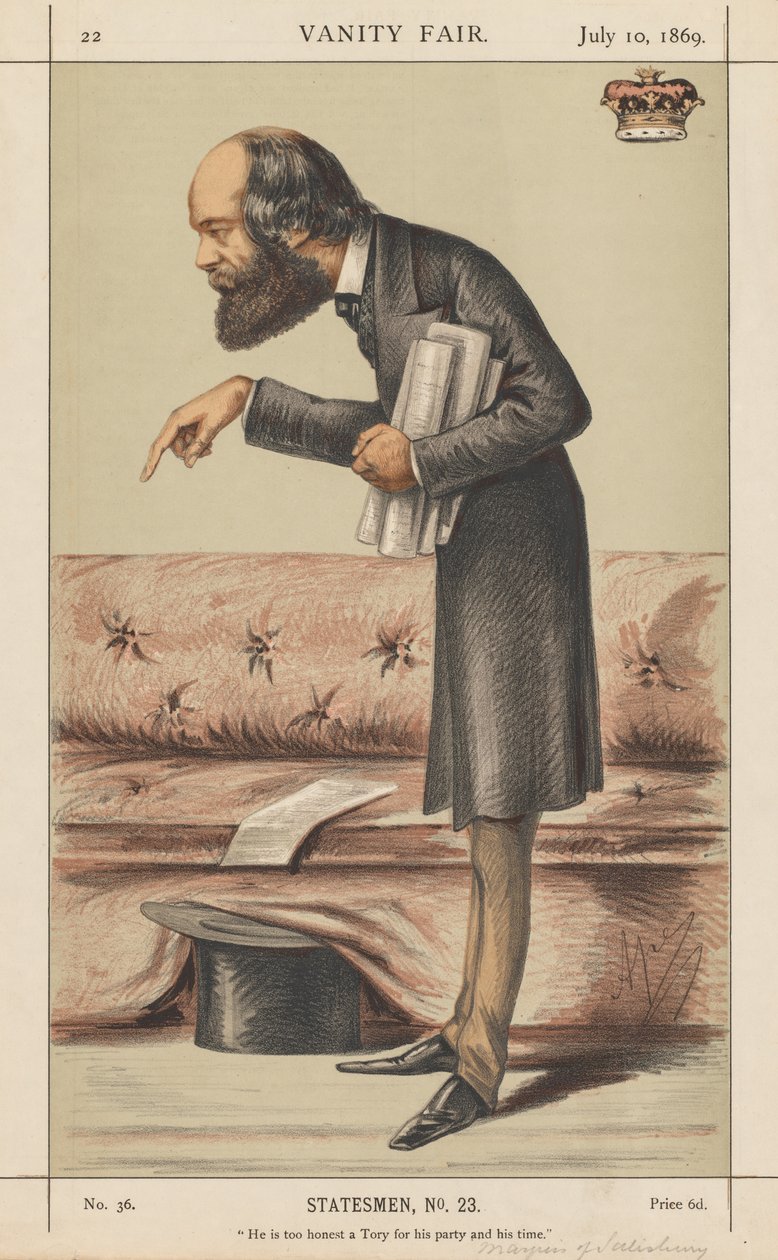 Vanity Fair: Statesman, nr 23 Han är en för ärlig Tory för sitt parti och sin tid, 1869. av Carlo