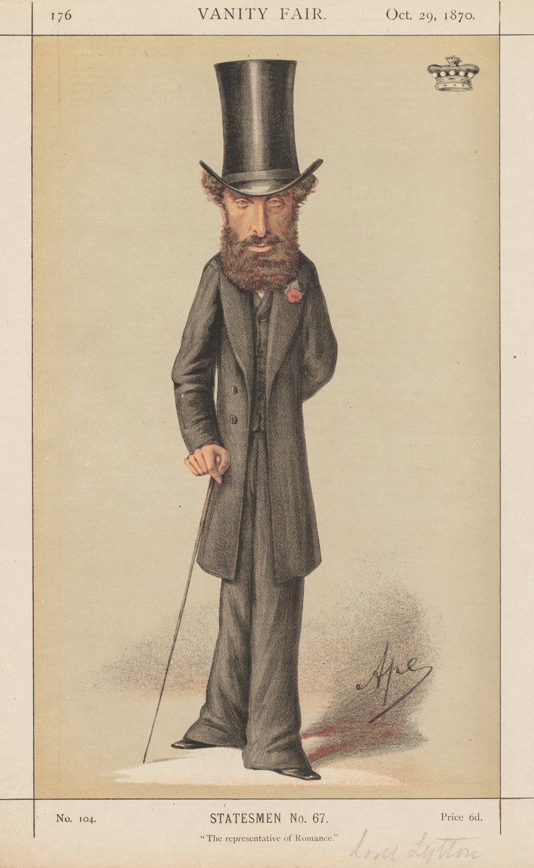 Vanity Fair: Statesmen No. 67 The representative of Romance, 1870. av Carlo