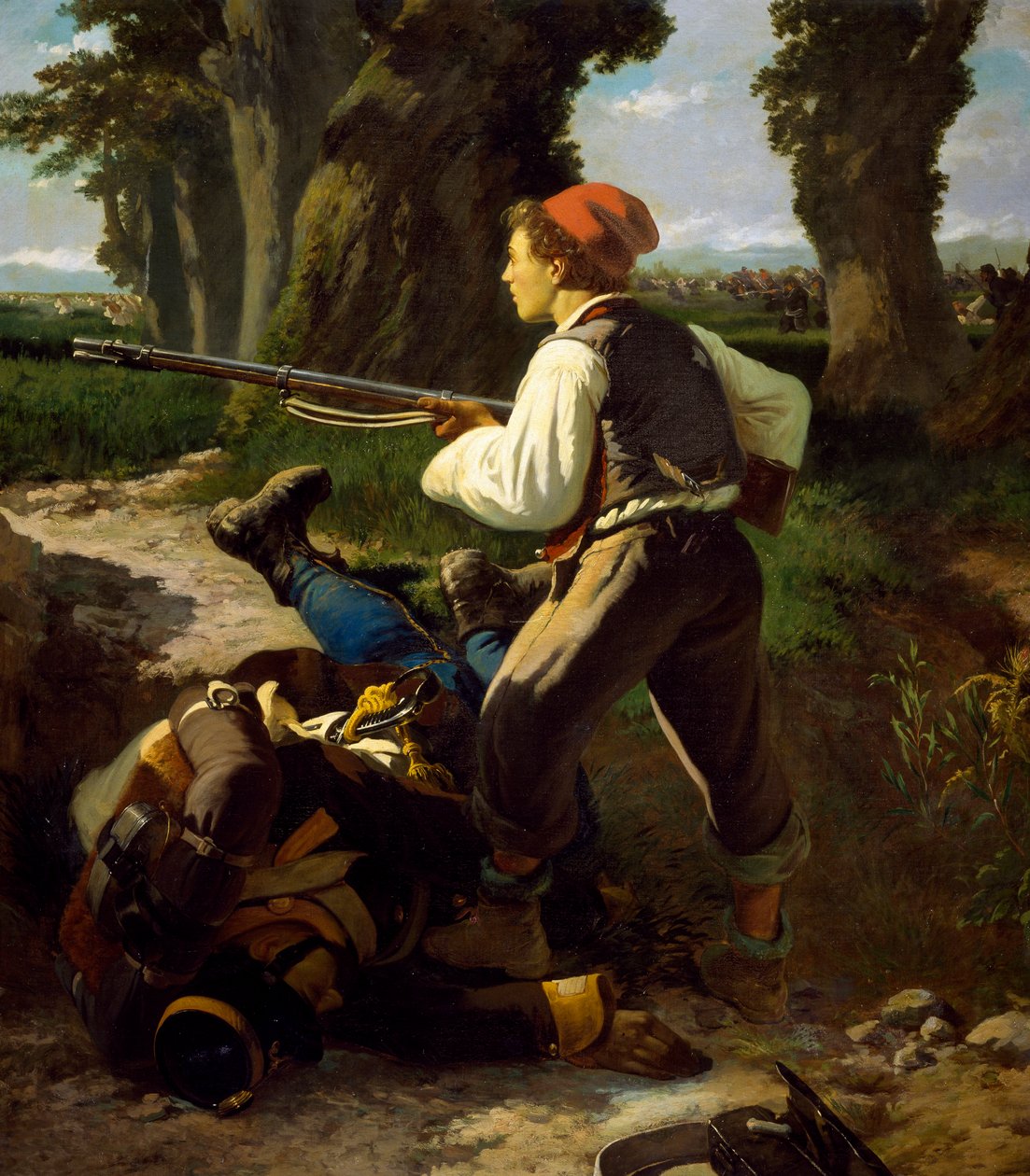 Pasquale Cova vid slaget vid Varese, 26 maj 1859, av Carlo Ademollo (1825-1911) av Carlo Ademollo