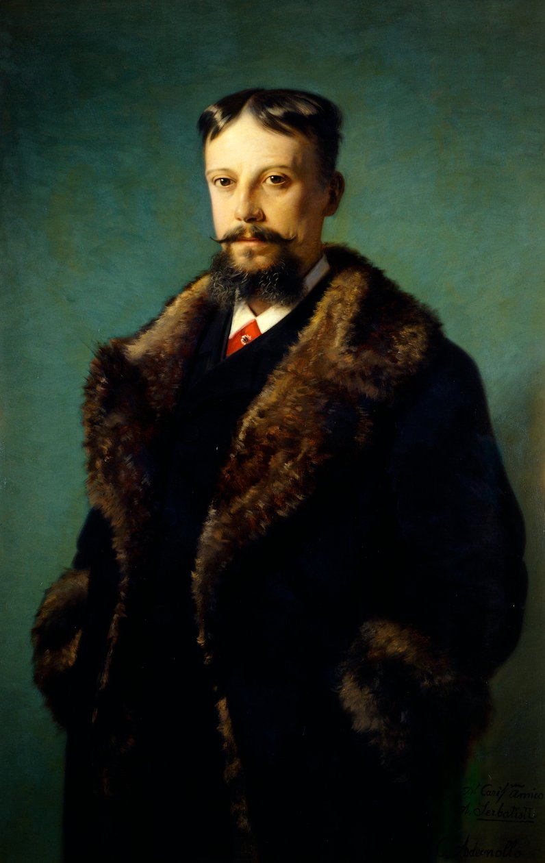Porträtt av Alfonso Serbatisti, av Carlo Ademollo (1824-1911), olja på duk av Carlo Ademollo